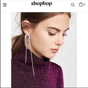 Anthropologie Shashi Vroom Long Rhinestone Prom Earrings